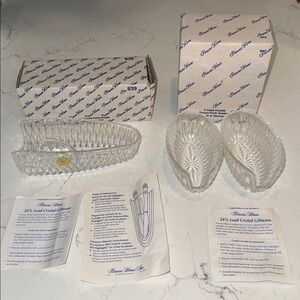 Combined Set of 3 Lead Crystal Princess House Spoon/Fork/Knife Holders